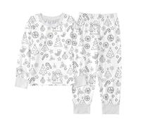 Pigiama Bambino Invernale - A Tema per Coordinato per La Famiglia per Le Feste in Flanella Due Pezzi per Costume da Notte Festivo (Dark Gray 8-9 Years)