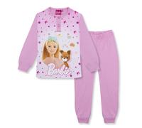 Pigiama Barbie lungo in caldo cotone invernale per bambina maniche lunghe 6965
