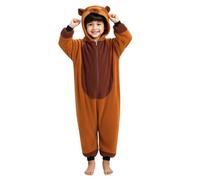 Pigiama Capibara Pigiama Morbido in Peluche con Simpatici Animali con Cappello Tuta per Bambini Capybara da Indossare a casa, Adatto per Bambini con Un'Altezza di 55, 1 Pollici, Tutina