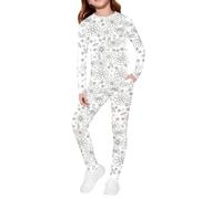 Pigiama colorato natalizio per bambini fai da te dipinto a mano pigiama set ragazzi ragazze pigiama da colorare 2 pezzi abbigliamento da notte autunno inverno camicie a maniche lunghe joggers, D-rosa