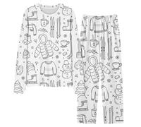 Pigiama colorato per bambini Set di pigiama natalizio per ragazzi ragazze fai da te dipinto a mano pigiami da colorare natalizio 2 pezzi abbigliamento da casa autunno inverno camicie a maniche lunghe