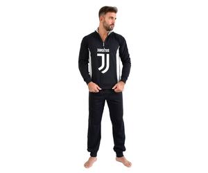 Pigiama completo lungo Juventus fc calcio Nero Uomo caldo cotone