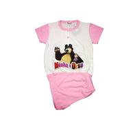 Pigiama completo maglia maglietta pantaloncino bimba bambina Masha e Orso rosa 3A