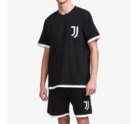 Pigiama Completo Manica Corta Pantaloncini Cotone Nero Juventus 2020/2021 Uomo