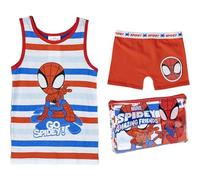Pigiama con bavaglino Spidey - Blu, bianco e rosso - Taglia 4 anni - Pigiama all'interno del sacchetto da toilette - 100% cotone 145 g/m² - Prodotto originale disegnato in Spagna