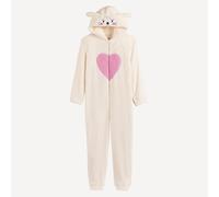Pigiama con cappuccio tipo coniglietto, in pile Bianco 5 anni - 108 cm Leopardato