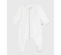 Pigiama con colletto in ciniglia tinta unita neonato bianco MARSHMALLOW 60cm