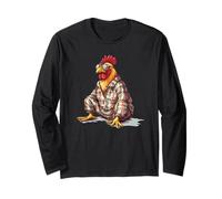 Pigiama con pollo per divertimento sonnolento e amanti del gallo Maglia a Manica