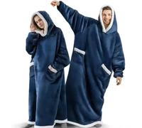 Pigiama coperta in flanella super lunga da 180 cm con maniche Felpe invernali Felpa Donna Uomo Pullover in pile Gigante Oversize Outdoo Black 180CM