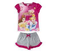 Pigiama corto bambina Disney Princess completo t-shirt pantaloncino cotone 5361