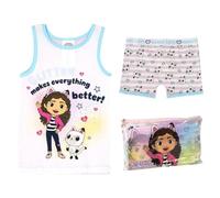 CERDÁ LIFE'S LITTLE MOMENTS Pigiama Corto con Bavaglino Gabby's Dollhouse Pajama Set, White, Pink And Blue, 4 Anni Girl's