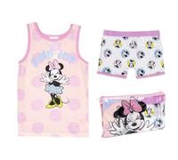 Pigiama corto con spalline di Minnie Mouse - Rosa e bianco - Taglia 3 anni - Set di pigiami con custodia interna - 100% cotone 145 g/m² - Prodotto originale disegnato in Spagna