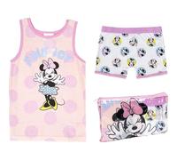 Pigiama corto con spalline di Minnie Mouse - Rosa e bianco - Taglia 3 anni - Set di pigiami con custodia interna - 100% cotone 145 g/m² - Prodotto originale disegnato in Spagna