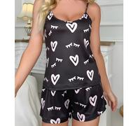 Pigiama corto da donna HE - 30876 - Nero / M KP30876