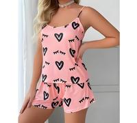 Pigiama corto da donna Herz - Rosa / XL