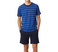 Pigiama corto da ragazzo, in 100% cotone morbido e con pantaloni a forma di bermuda, con motivo BMX, colore blu