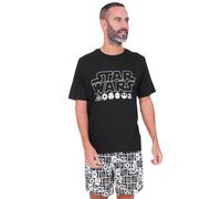 Pigiama corto da uomo ufficiale Star Wars, in cotone, con personaggi, Nero , XXL