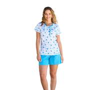Pigiama Corto donna classico 100 cotone Mezza manica pantalone bermuda serafino