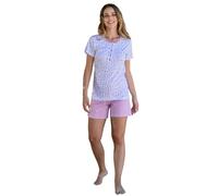 Pigiama Corto donna classico cotone Mezza manica pantalone bermuda serafino