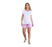 Pigiama Corto donna classico cotone Mezza manica pantalone bermuda serafino