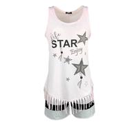 Pigiama corto donna primaverile Character pantaloncino e canotta con frange 4181