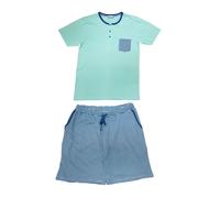 Pigiama corto estivo Uomo Mod. serafino mezza manica 100% Cotone MARISTELLA 5416