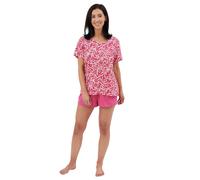 Pigiama Corto Indigo Sky Stampa In Bambù In Cotone Ricco