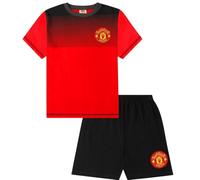 Pigiama corto Manchester United Football Club Cotone Rosso Nero, Red, 11-12 Anni