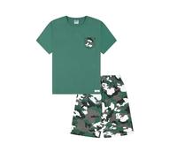 Pigiama corto mimetico per ragazzi 100% cotone, Verde, 10-11 Years