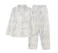 Pigiama Cotone Donna - Abito Sottile a Maniche Lunghe Primavera e Autunno in Seta ghiacciata con Pittura a Inchiostro ad Alto Senso Abbigliamento per Il Tempo Libero