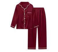 Pigiama Cotone Donna Lungo, Pigiama Donna Bottoni Davanti con Bottoni Cotone a Maniche Lunghe Pigiami Due Pezzi con Stampa Sciolto Accogliente Pigiami Matchati Coppia per La Notte