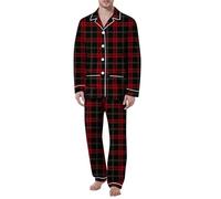 Pigiama Cotone Uomo - Pijama Uomo Set di Biancheria Intima Termica USB in Peluche di Cotone da Uomo Invernale 9 Aree a Prova di Freddo per Ricarica e Riscaldamento Intelligenti (Red XXL)