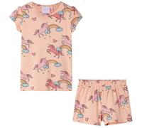 Pigiama da Bambina a Maniche Corte Arancione Chiaro 140