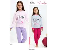 Pigiama da bambina in CALDO cotone Il Granchietto GP7092