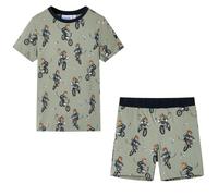 vidaXL Pigiama da Bambino a Maniche Corte Cachi Chiaro 104