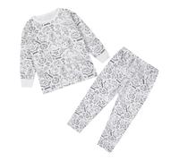 Pigiama da Colorarre Bambini Natale Coloring Pigiama per Bambine e Bambini Pajamas Due Pezzi con Maniche Lunghe e Pantaloni Loungewear con Stampe Divertenti Pigiama Fai da Te per (White #2, 4-5 Years)