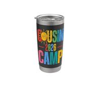 Pigiama da cugino Camp 2026 per bambini e ragazze, regalo coordinato Bicchiere termico in acciaio inox doppia parete