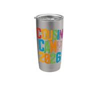 Pigiama da cugino Camp 2026 per bambini e ragazze, regalo coordinato Bicchiere termico in acciaio inox doppia parete