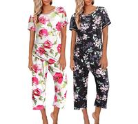 Pigiama da donna a maniche lunghe, a righe, da donna, a maniche lunghe, per la casa, morbido, in raso, pigiama da donna, pigiama corto, set pigiama da donna, Colore: rosa., M