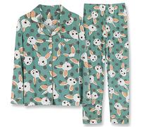 Pigiama da donna a maniche lunghe, set pigiama da donna in 2 pezzi, Verde