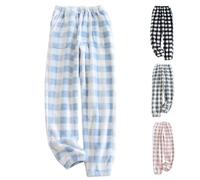 Pigiama da donna a quadri, in flanella, da donna, più spessi, caldi, comodi, per la casa, per l'autunno, l'inverno, per la casa, pantaloni da pigiama, Colore: rosa., L