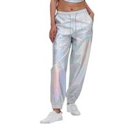 Pigiama da donna a quadri, tinta unita, taglie forti, pantaloni da donna, in stile street-trendy, con stampa dorata, stile sportivo, in pelle chiara, largo, performance, 36/38, multicolore, XXL
