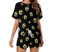 Pigiama da Donna Bigfoot Sasquatch Full Moon con Maglietta a Maniche Corte e Pantaloncini, Completo da Notte e da Salotto