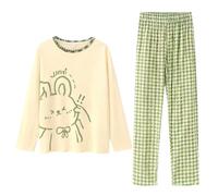 Pigiama da donna con stampa floreale, a maniche lunghe, set da 2 pezzi | Maniche lunghe e fondo intero, top pullover e pantaloni a gamba larga, abbigliamento casual per la casa da indossare tutti i