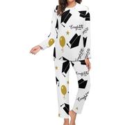 Pigiama da Donna Divertente per la Laurea, Set di iami Morbidi a Maniche Lunghe per Donne, Abbigliamento da Notte per l'autunno e l'inverno