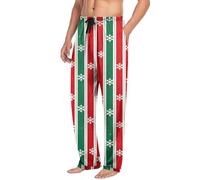 Pigiama da donna e uomo, con gambe larghe, unisex, Palazzo, pantaloni di Natale, pantaloni dritti, pantaloni chino in vita elasticizzati, pantaloni in tessuto largo, pantaloni per Natale, feste di