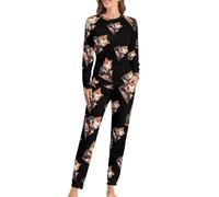 Pigiama da donna giapponese che mangia il sushi da donna con maglia a maniche lunghe e pantaloni morbidi pigiameria 2 pezzi Pjs, Stile:, 5XL