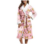 Pigiama da donna in cotone, buona vestibilità, pigiama da donna, pigiama in raso a righe setose, set da casa, biancheria da notte, abbigliamento invernale, tinta unita, Colore: rosa., XL