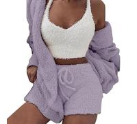Pigiama da donna in cotone, buona vestibilità, pigiami da donna, comodi da notte, casual, comodi pigiami da donna con stampa e gamba larga, pigiama e pantaloni a quadri, per il tempo libero, PP1, XXL