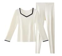 Pigiama da donna, in flanella, abbigliamento per la casa, da donna, pigiama in raso a righe setose, set da casa, biancheria da notte e pantaloni corti, biancheria da notte sexy, bianco, XL